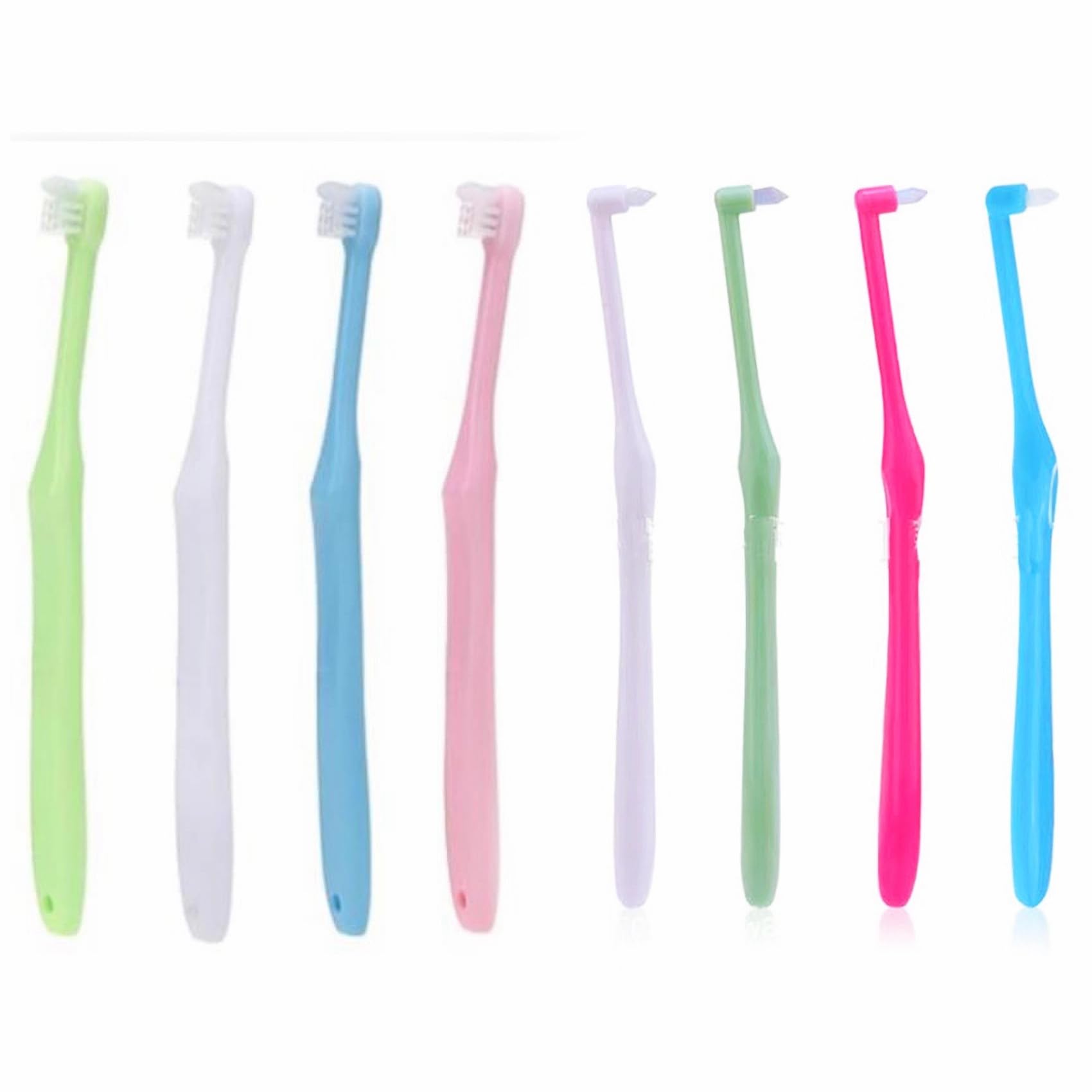 8 Pcs End Tuft Toothbrush 2 types Small Head Tiny Interdental Interspace Toothbrushes brush Single Compact Orthodontic Toothbrush