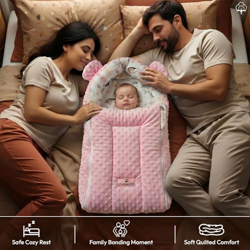 Image of StarAndDaisy 3 in 1 Baby Sleeping Bag /Baby Bedding Set for New Born, Baby Bed for New Born /Very Soft & Comfortable 0-12 Months /Foldable & Washable Cotton.