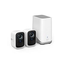 eufy Security eufyCam S300(eufyCam 3C) telecamera wi-fi esternoi, telecamera wifi esterno senza fili, risoluzione 4K, Visione Notturna a Colori, Nessun Costo Mensile, Kit di 2 telecamere