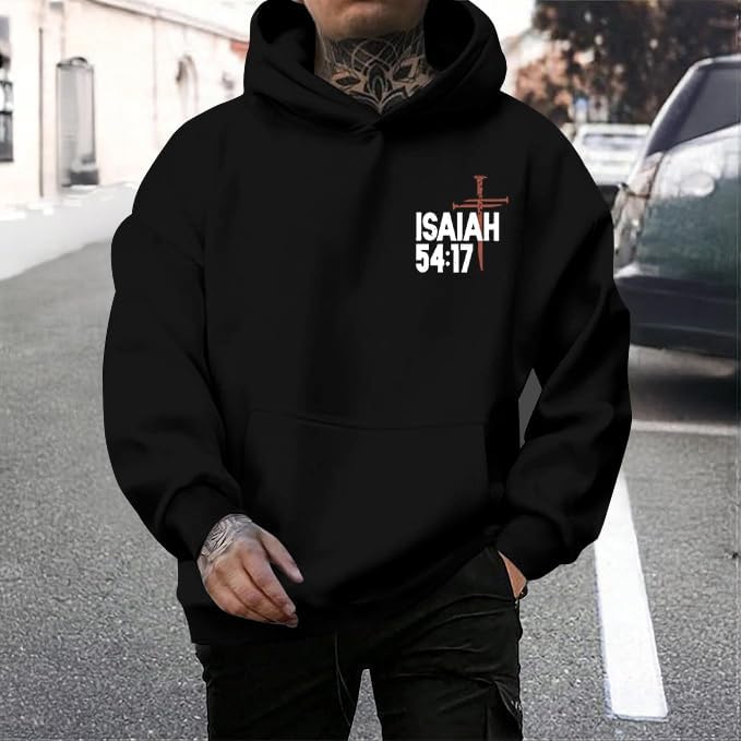 Christian Hoodie for Men Let's Pray Cross Sweatshirt Jesus God Sweatshirts Bible Verse Inspirational Pullover Tops