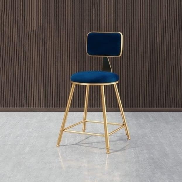 Miniatura 9 de CraftThink Taburete moderno para mostrador, taburete de bar sin brazos glamoroso, taburete de hierro para el hogar con cojín y pedal, taburete de