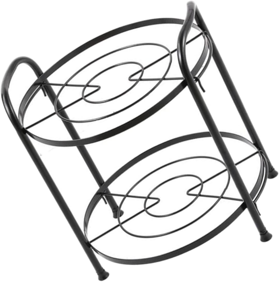 1 PC Pot Rack Storage Pan Organizer Pot Holders Pots Dish Rack Pans Kitchen Organization Pan Rack Creative Floor Shelf Two-layer Pot Shelf Black Iron