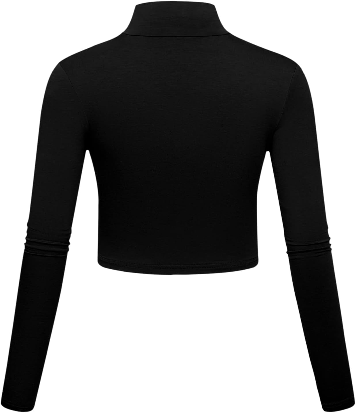 Kindcall Lightweight Mock Turtleneck Crop Tops Long Sleeve Casual Base Layer for Women - Image 2