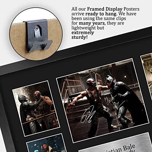 HWC Trading FR A3 Christian Bale & Tom Hardy The Dark Knight Batman & Bane Geschenke Geducktes Signiertes Autogramm Foto für Fans von Film Memorabilien - A3 Gerahmt