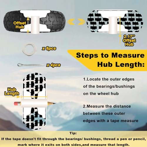 13 Inch Solid Rubber Tires, 4.00-6 Tire Flat Free with 5/8" Bearings, 2.17" Offset Hub for for GOR Garden Carts, Garden Wagon Carts, Trolleys, Hand Trucks and Utility Cart(2 Pack) by Storystore - Image 7