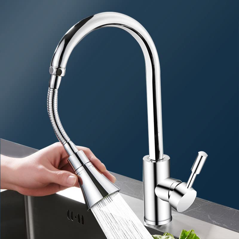 Image of 360 Degree ABS Plastic Tap Aerator Saving Sprayer Head Water Swivel Faucet Extender Rotatable Bubbler 2 Modes for Bathroom Kitchen (Long)
