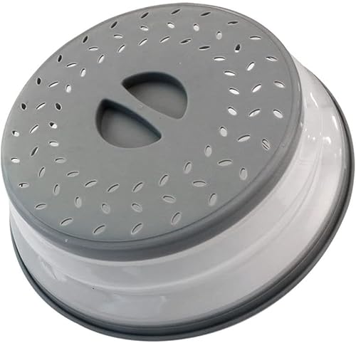 Cubierta plegable para salpicaduras de microondas, cubierta de placa de microondas con ventilación de vapor (8.5 pulgadas, gris)