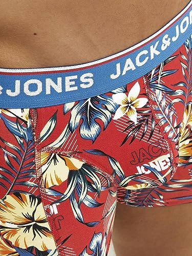 JACK & JONES Herren Boxershort JACAZORES Trunks 3er Pack S M L XL XXL, Größe:XL, Farbe:Black Pompain red - Blue lolite 12228458 6