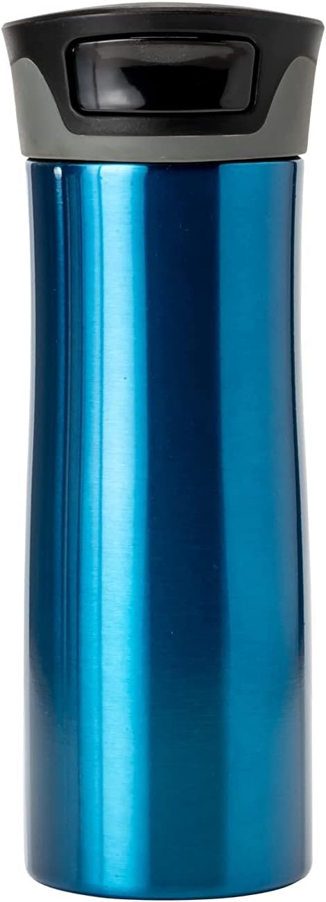 Bhaguji Stainless Steel Vacuum Insulated Travel Tea and Coffee Mug -Insulated Cup for Hot & Cold Drinks, Travel Thermos Flask with Press & Lock Lid 500ml (Blue)