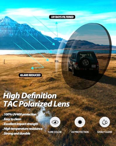 Image of Joopin Polarized Sunglasses Men Women UV400 Protection, Big Chunky Square Sun Glasses, Designer Shades Retro Sunnies Driving