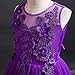 Little Big Girl Bridesmaid Pageant Flower Princess Wedding Formal Prom Floor Long Tulle Dress 7-16T Dance Evening Maxi Gown Purple 5-6 Years