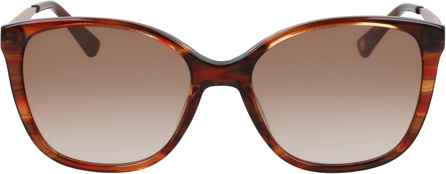 Anne Klein Women's Sunglasses AK7079 - Mocha Horn with Brown Gradient Lens