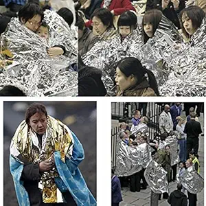 IVELECT Outdoor First Aid Blanket Emergency Survival Sleeping Bags Silver 210x160cm