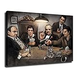 Gangsters Playing Poker Poster Canvas Print Wall Art Modern Classroom Kitchen Bedroom Room...
