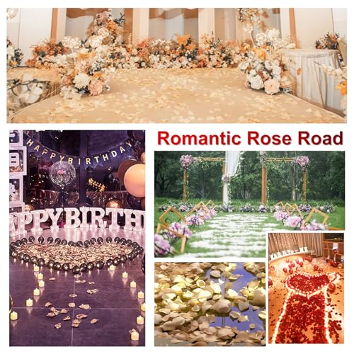 Image of 1000PCS Fake Rose Petals for Romantic Night Festive Wedding - Flesh Pink | Artificial Rose Petals, Creation for Valentine's Day, Proposal, Engagement, Marriage, Anniversary, Party Activity Decoration