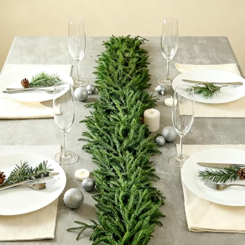 CIYIN Guirlande de Pin Norfolk, 150 cm Guirlande de Noël Artificielle Vert, Guirlandes Sapin Artificiel de Noel, Décoration de Noël pour Intérieur et Extérieur,...