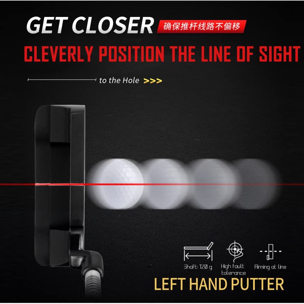 Putter de golf gaucher pour homme et femme - Tige en acier - Pour entraînement de golf
