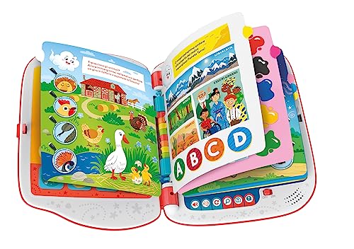 Clementoni - Sapientino-Girapage-Kinder, Lernspiel 2 Jahre, interaktives Buch, elektronisch sprechend, Akustisches Lernen, Ansatz zum Lesen, mit Batterien, Farbe Italienisch, 16430