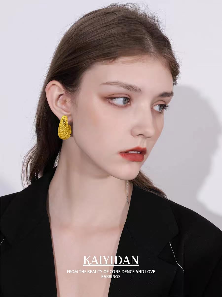 Gold Hoop Earrings For Women Trendy,Chunky/Big/Thin/Medium/Oval/Thick/Twist Multi-Colored Zirconia Dangle Huggie Rainbow CZ Hoops Lightweight,Amber Resin Hoops,Birhtday Fashion Jewelry Gift. - Image 6