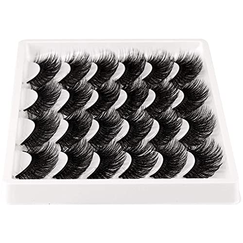 12 Pairs Natural Eyelashes Pack Wispy Mink Lashes Soft Volume False Eyelashes 3D Strip Lashes