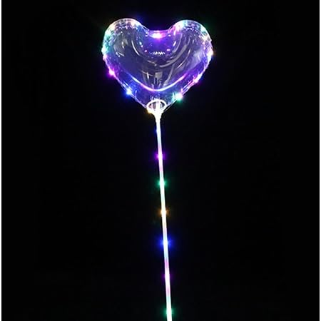 Amazon イエローパンダ Led バルーン ハート 透明 クリア 光る 風船 繰り返し使用可能 ウェディング ブライダル パーティー レインボー 10枚セット 風船 バルーン おもちゃ