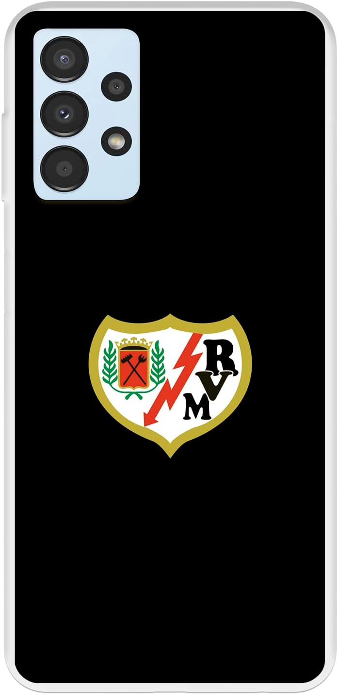 Case for Samsung Galaxy A13 4G Vallecano Lightning Shield, Black Background to Protect Your Mobile, Flexible Silicone Case with Official License Rayo Vallecano Lightning
