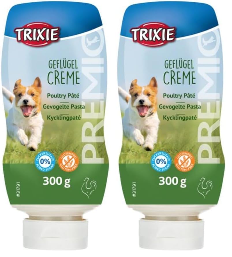 TRIXIE Hundeleckerli Premio Hunde-Geflügelcreme XXL 300g - Premium Leckerlis für Hunde glutenfrei - ohne Getreide & Zucker, schmackhafte Belohnung für Training & Zuhause - 31791 (Packung mit 2)