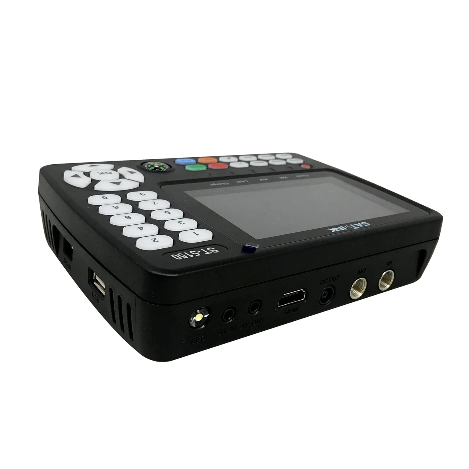 Rilevatore satellitare digitale, rilevatore di segnale TV satellitare HD, misuratore di segnale digitale portatile, ST-5150 DVB-S2/T2/C COMBO, H.265 HEVC MPEG-4 4,3 pollici TFT LCD presa EU