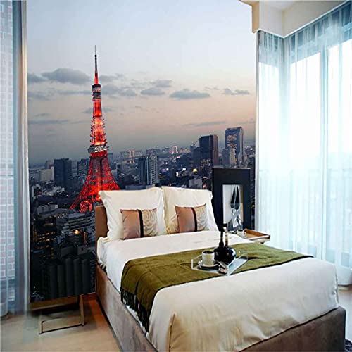 Papier peint paysage Tour Eiffel 3D mural moderne déco chambre et salon - 6