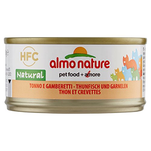 almo nature HFC Jelly Katzenfutter nass -Thunfisch und Garnelen 24er Pack (24 x 70g)