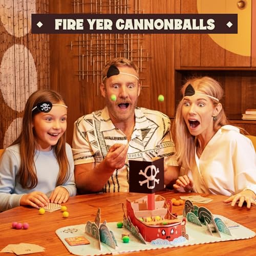 Fire in The Hole – Hilarious Pirate Game for Kids & Families | Ages 6+, 2–4 Players | Toss & Line-Up Cannonballs to Win | Easy to Learn, Quick to Play, Great Gift