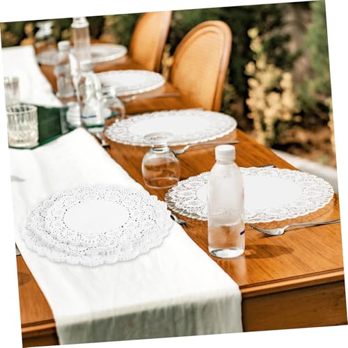 Napperons papier dentelle ronds pour service de table et dessert - 6