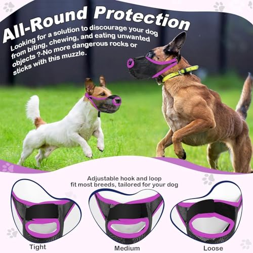 Maulkorb Für Hunde, 2 Stück Maulkorb Für Hunde, Weich, Verstellbare Schlaufe, Atmungsaktiv, Sicherer, Schneller Sitz Für Kleine, Mittelgroße Hunde, Verhindert Beißen, Kauen Und Bellen, S/M/L