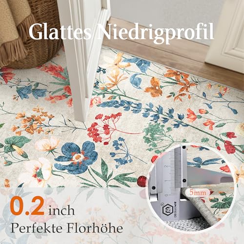 HUGEAR Läufer Flur Teppich 80x400cm Beige Waschbar Teppichläufer Runner – Ansicht 5