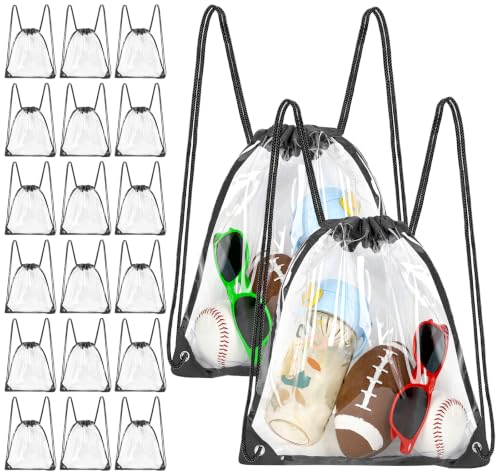 Image of 20 Pack Clear Drawstring Backpack ,Small Drawstring Bags for Stadium Events ,Stadium Approved 12x12x6, Clear Bag for Concerts, Work, Festivals and Sporting Events, Makeup, Birthday Gift Bag