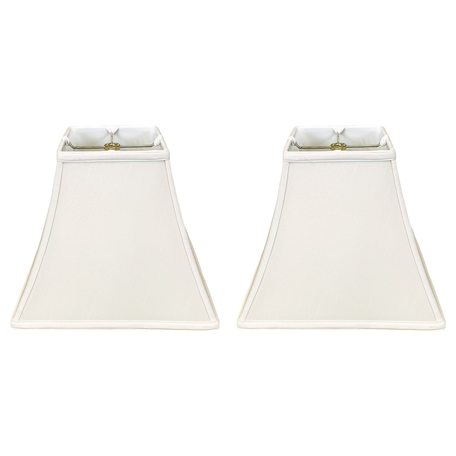 Royal Designs, Inc. Regal Series Square Bell Lamp Shade, 5 x 10 x 9, White, Set of 2