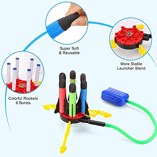 Yumcute Raketen Spielzeug, Raketenwerfer, Druckluftrakete, Rakete Luftdruck Outdoorspiele Gartenspiele für Kinder mit 6… – Bild 5