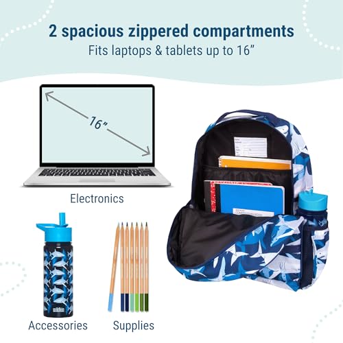 Image of Wildkin 15 inch Kids Backpack for School & Travel - Durable, Padded, Multiple Pockets, Boys & Girls Ages 5-10