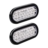 Astra Depot 2pcs White Oval 24-LED Reverse Backup Tail Light Rubber Grommet Kit Truck Trailer RV UTE