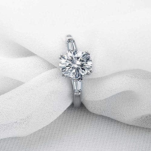 Savlano 18K Gold Plated Oval Cut Cubic Zirconia 3 Stone Wedding Engagement Women Statement Ring Comes Gift Box - Image 5