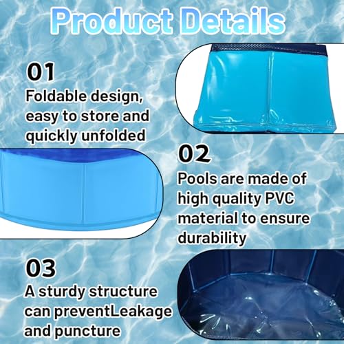 LandReCol Katzenpool, Mit Fisch Wasser Spielzeug Faltbarer Pool 50x10cm Katzen Pool, Interaktives Wasserspielzeug, Tragbares Katzen Hundepool für Katzen und Hunde zum Spielen Baden Verwendet