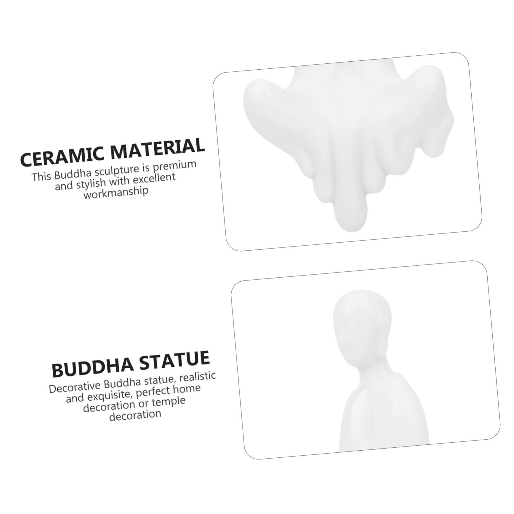 PRETYZOOM 3pièces Statue De Bouddha Céramique Décoration De Bureau Sculpture Art Bouddhiste pour Maison Jardin