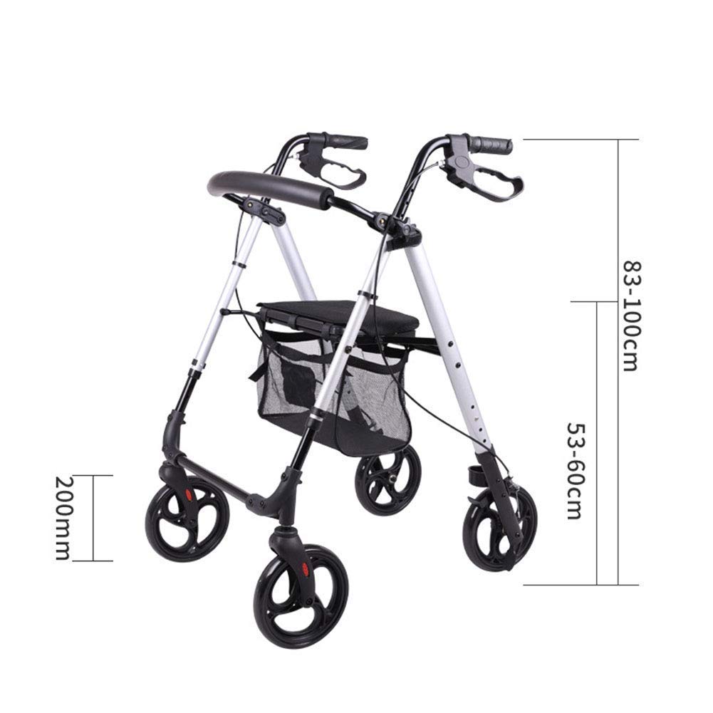 Składany Chodzik Chodzik Chodzik Lekki Aluminiowy 4 Kółka Chodzik Chodzik Składany Z Hamulcem Ręcznym Z Wyściełanym Siedziskiem Chodzik Regulowany Chodzik Chodzik Senior Stabilizator Chodzenia