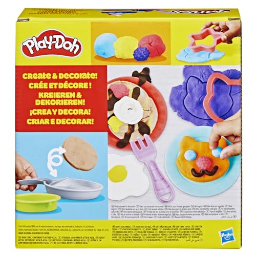 Play Doh Kitchen Creations Flip 'n Pancakes Playset 14 Piece Breakfast Toy for Kids and Up with 8 Non Toxic Modelling Compound Colours - vue 6