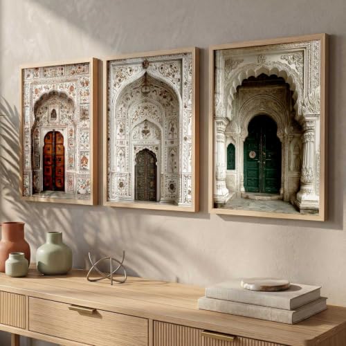 Image of kotart Aesthetic Indian Art Traditional Paintings for Living Room | Framed Wall Painting for Home Room Bedroom Office Wall Decor | Poster With frames Set of 3