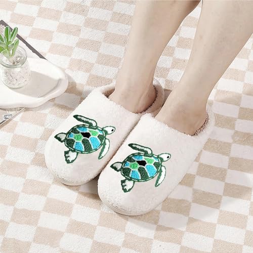 Image of Cute Animal Slippers for Women Man Cartoon Animal Slippers for Woman Fuzzy Memory Foam Winter Warm Fluffy Shoes