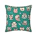 RBAZYFXUJ Funda de almohada de 45 x 45 cm, bonitas fundas de cojín de búho, fundas de almohada cuadradas para sala de estar, sofá, dormitorio