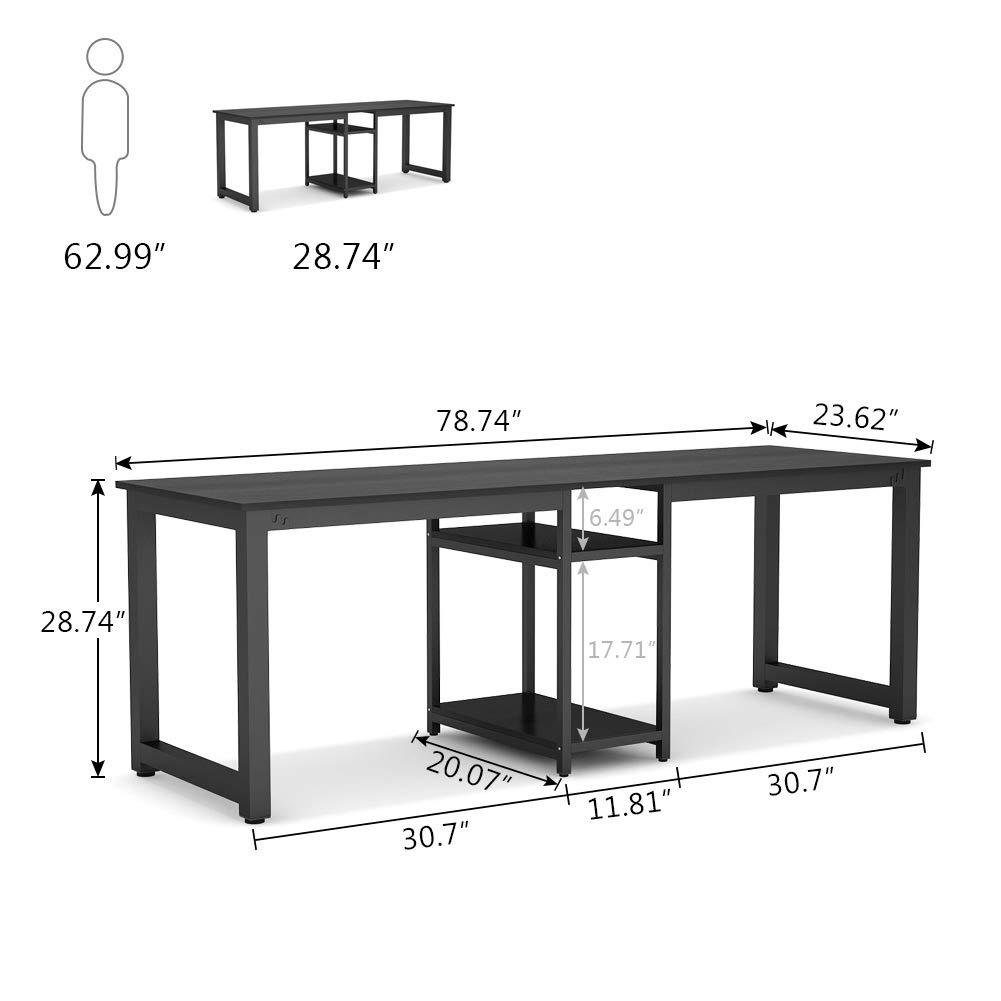 Buy Tribesigns 78 Inches Computer Desk, Extra Large Two Person Office