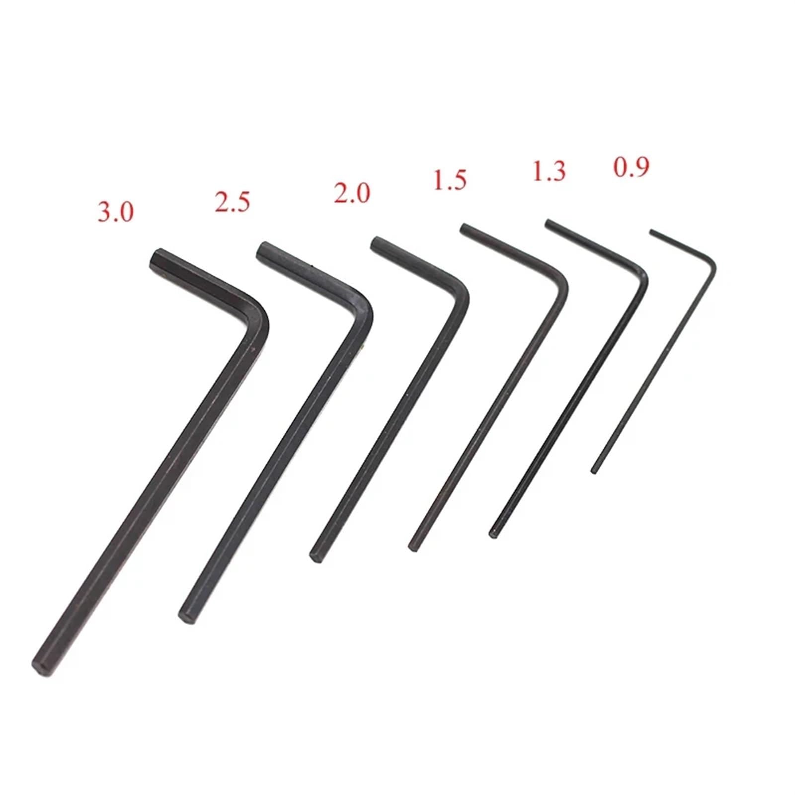 Genérico Llave Allen Llave hexagonal Juego de llaves Allen pequeñas Bicicleta Mango en L pequeña for computadora y teléfono(Black,1.5mmx17x47 150pcs)