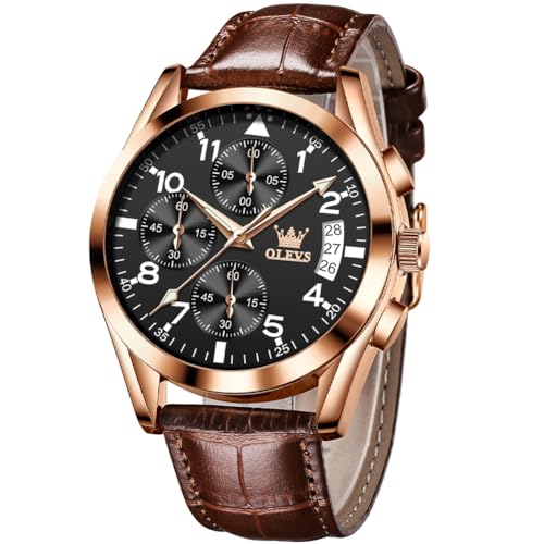 Image of OLEVS Mens Watches Stylish Chronograph Waterproof Luminous Silicon Strap Multifunction Watches for Men Business Men Wrist Watch